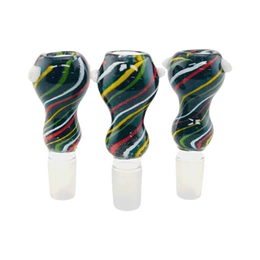 18mm Black & Rasta Striped Funnel Bowls